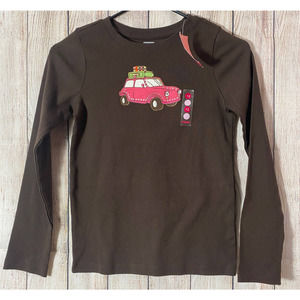 Vtg 2009 Gymboree Fall Homecoming Brown Long Sleeve Shirt 12 NWT